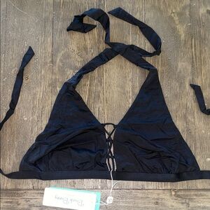 Beach Bunny Cameron Black Halter Bikini Top